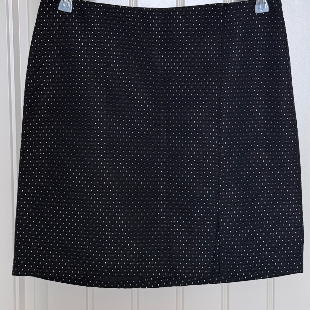 Ann Taylor Black Skirt with White Dots